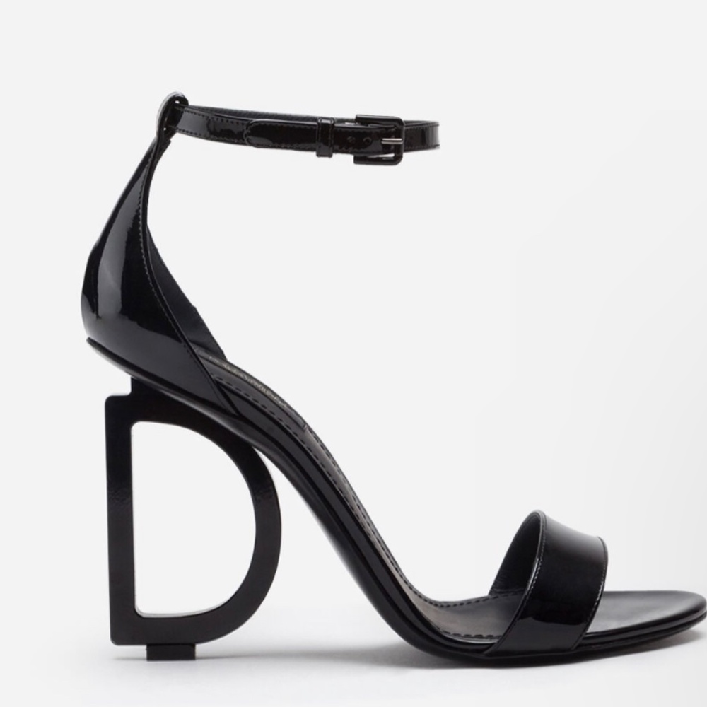 Dolce & Gabbana Patent Leather Sandals with DG heel